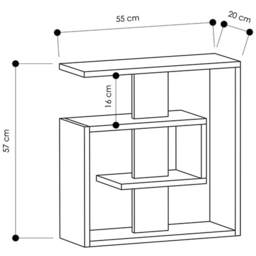 Decortie Saly Oak and White Modern Side End Table - Size: 57 x 55 x 20cm - Multi - Wilko - thumbnail 5