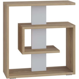 Decortie Saly Oak and White Modern Side End Table - Size: 57 x 55 x 20cm - Multi - Wilko - thumbnail 3