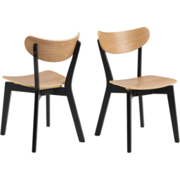 Florence Roxby 4 Seater Dining Table Set Oak and Black - Oak & Black - Wilko - thumbnail 4