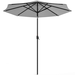 Living and Home Light Grey 24 LED Crank Lift Garden Parasol 3m - Wilko - thumbnail 1