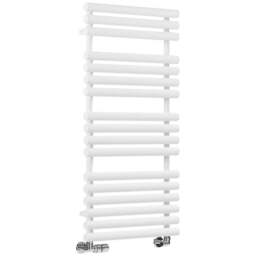 Terma Rolo Towel 2111BTU White Heated Towel Rail 1085 x 520mm - Size: 108.5 x 52 x 12.7cm - Wilko