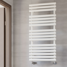 Terma Rolo Towel 2111BTU White Heated Towel Rail 1085 x 520mm - Size: 108.5 x 52 x 12.7cm - Wilko - thumbnail 3