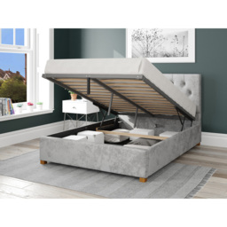 Aspire Olivier Single Silver Mirazzi Velvet Ottoman Bed - Aspire Beds - Wilko - thumbnail 3