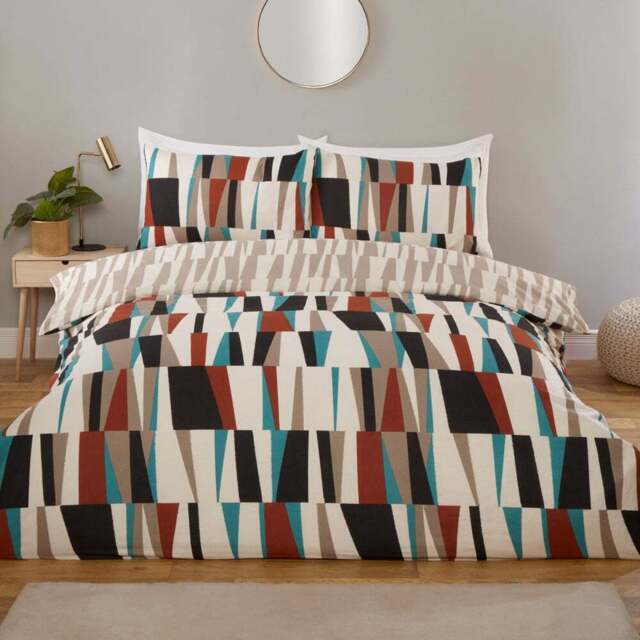 Ezra Geometric Duvet Set Beige Superking - Divante Finest - Wilko - image 1