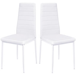 Living and Home Set of 2 White PU Leather Armless High Back Dining Chair - Wilko - thumbnail 5