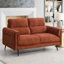 Harlem 2 Seater Rust Sofa - Orange - Wilko