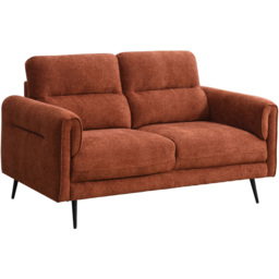 Harlem 2 Seater Rust Sofa - Orange - Wilko - thumbnail 3