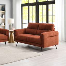 Harlem 2 Seater Rust Sofa - Orange - Wilko - thumbnail 5