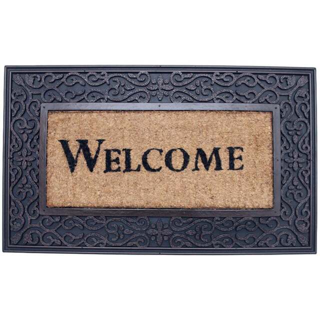 Coco & Coir Red Rust Welcome Coir Door Mat 45 x 75cm - n/a - Coco & Coir ® - Wilko - image 1