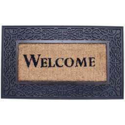 Coco & Coir Red Rust Welcome Coir Door Mat 45 x 75cm - n/a - Coco & Coir ® - Wilko - thumbnail 1