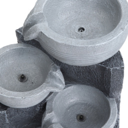 Living and Home 4 Tier LED Bowl Rockery Solar Powered Outdoor Waterfall Fountain - Size: 62 x 30 x 30cm - Grey - Wilko - thumbnail 4
