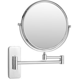 tectake Round Double Sided Vanity Mirror with 10x Magnification - Size: 31 x 2.7 x 26.5cm - Silver - Wilko - thumbnail 3