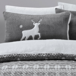 Velosso Single Grey Nordic Teddy Fleece Duvet Set - Wilko - thumbnail 4