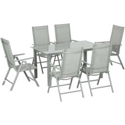 Outsunny 6 Seater Grey Garden Dining Set - Wilko - thumbnail 3