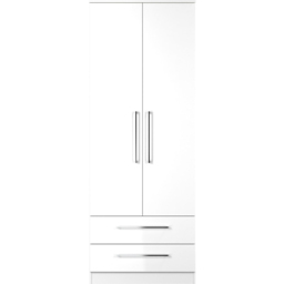 Crowndale Worcester 2 Door 2 Drawer White Wardrobe Ready Assembled - Size: 2 Door, 2 Drawer - Wilko - thumbnail 4