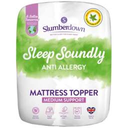 Slumberdown King Sleep Soundly Anti Allergy Mattress Topper - White - Wilko