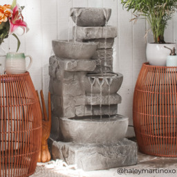Teamson Home Peaktop Outdoor Stacked Stone Fountain - Size: 84.5 x 38.7 x 39.4cm - Grey - Wilko - thumbnail 7