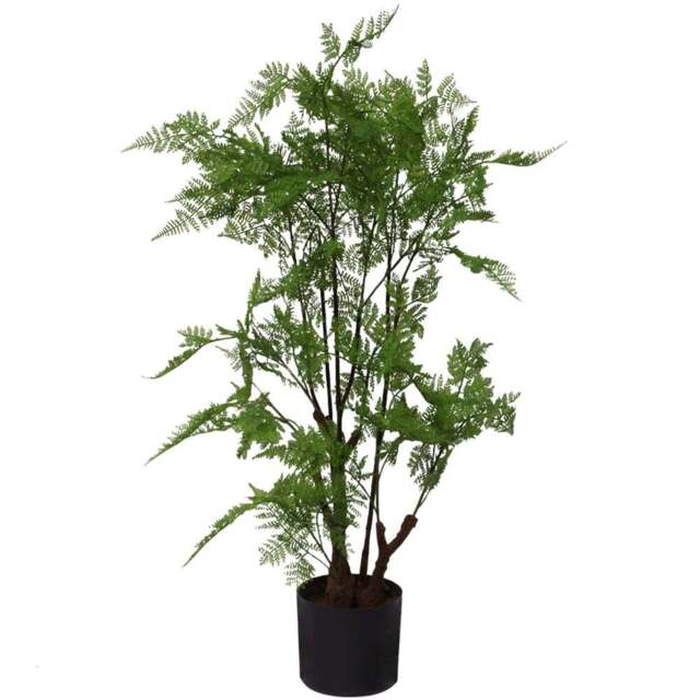 Botanik Moss Base Natural Fern Artificial Tree in Pot 3ft - Size: 90 x 50 x 50cm - Green - Wilko - image 1