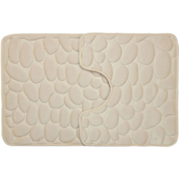 Pebble Bath and Pedestal Mat Set - Cream - Wilko - thumbnail 1