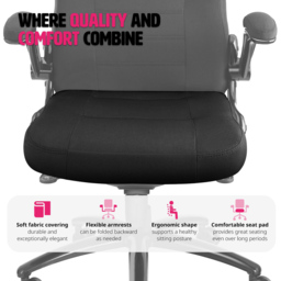 tectake Springsteen Black Height Adjustable Office Chair - Size: 131.5 x 70 x 67cm - Wilko - thumbnail 4