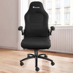 tectake Springsteen Black Height Adjustable Office Chair - Size: 131.5 x 70 x 67cm - Wilko - thumbnail 1