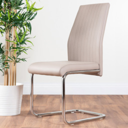 Furniturebox Elissa Fontana Marble Effect 2 Seater Round Dining Set White Cappuccino and Chrome - Wilko - thumbnail 4