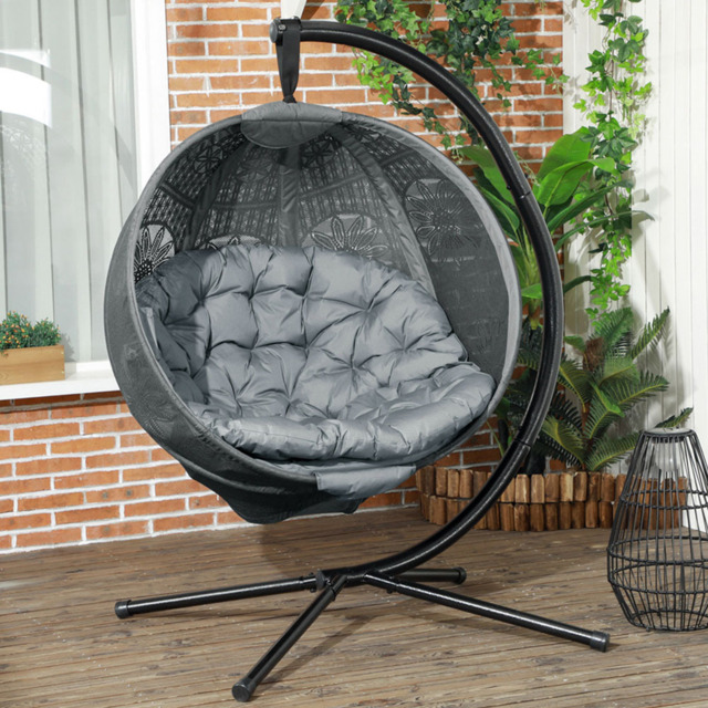 Outsunny Charcoal Grey Hanging Swing Chair - Size: 172 x 125 x 116cm - Wilko - image 1