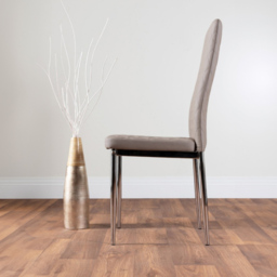 Furniturebox Arona Valera Concrete Effect 6 Seater Round Dining Set Grey Cappuccino and Chrome - Brown - Wilko - thumbnail 5