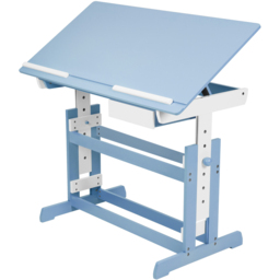 tectake 6 Drawer Blue Height Adjustable Kids Desk - Size: 94 x 55 x 109cm - Wilko - thumbnail 3