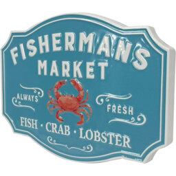 Fishermans Metal Sign Blue - Wilko - thumbnail 3