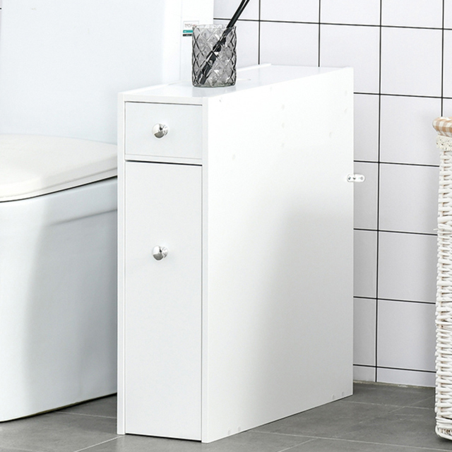 Portland 2 Drawer White Slim Floor Cabinet - Size: 17 x 48 x 58cm - Wilko - image 1