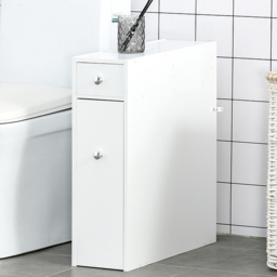 Portland 2 Drawer White Slim Floor Cabinet - Size: 17 x 48 x 58cm - Wilko - thumbnail 1