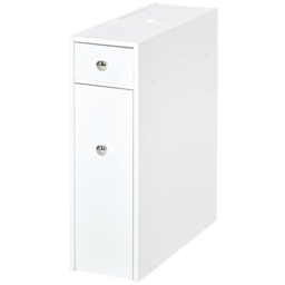 Portland 2 Drawer White Slim Floor Cabinet - Size: 17 x 48 x 58cm - Wilko - thumbnail 3