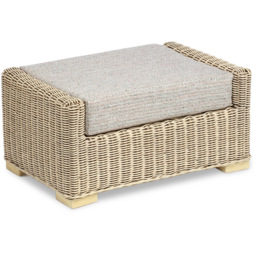 Desser Burford Blush Tweed Natural Rattan Footstool - Size: 48 x 70 x 36cm - Pink - Wilko - thumbnail 3