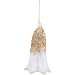Embellished Bell Hanging Decoration Gold - Mistletoe Cottage - Wilko