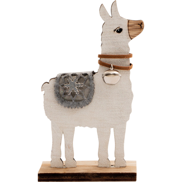 St Helens Wooden Upright Alpaca Ornament - Size: 130 x 40 x 70cm - Multi - Wilko - image 1