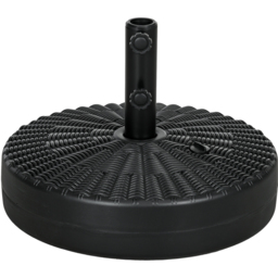 Outsunny Black Rattan Effect Round Parasol Base 29kg - Size: Single - Wilko