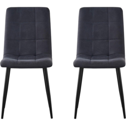 Henri Set of 4 Black Faux Suede Leather Dining Chair - MCC - Wilko - thumbnail 5
