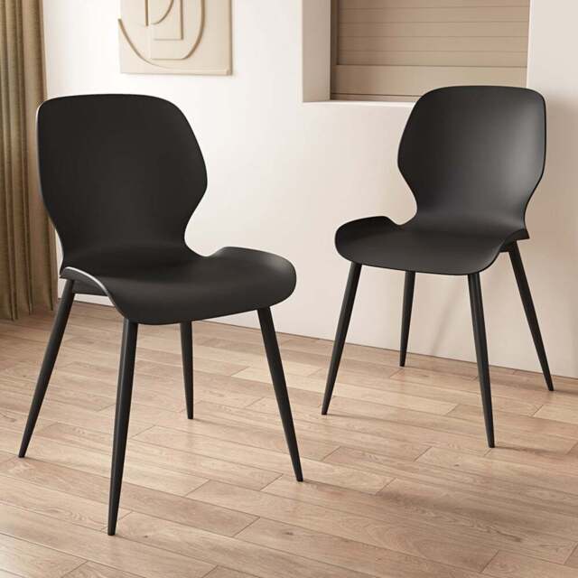 Core Products Carnaby Set of 2 Black Plastic Kitchen Chair - Wilko - image 1