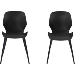 Core Products Carnaby Set of 2 Black Plastic Kitchen Chair - Wilko - thumbnail 3
