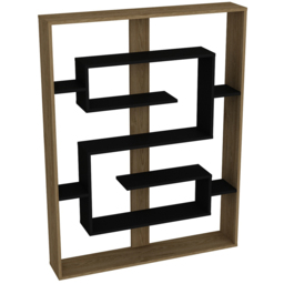 Decorotika Esteban 10 Shelf Black and Oud Geometric Bookcase - Size: 156 x 120 x 22cm - Multi - Wilko - thumbnail 3
