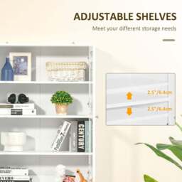 Portland 4 Door White Modern Display Storage Cabinet - Size: 76 x 40 x 179cm - Wilko - thumbnail 7