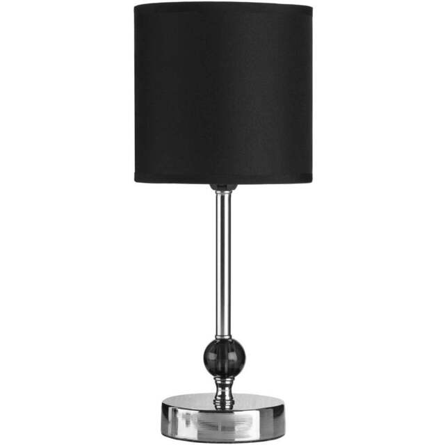 Premier Housewares Chrome and Black Acrylic Ball Table Lamp - Size: 14 x 14 x 35cm - Wilko - image 1