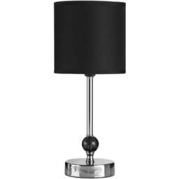 Premier Housewares Chrome and Black Acrylic Ball Table Lamp - Size: 14 x 14 x 35cm - Wilko