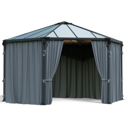 Palram Canopia 2.1 x 2.3m Hexagonal Gazebo Curtain 6 Pack - Size: 0.1 x 232 x 217cm - Grey - Wilko - thumbnail 3