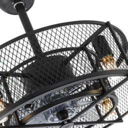 Living and Home 8 Blade Black Industrial Mesh Ceiling Fan Light 15 inch - Size: 38 x 50 x 50cm - Wilko - thumbnail 6