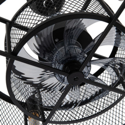 Living and Home 8 Blade Black Industrial Mesh Ceiling Fan Light 15 inch - Size: 38 x 50 x 50cm - Wilko - thumbnail 4