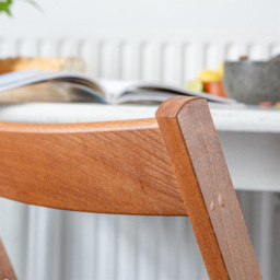 Harbour Housewares Walnut Beech Wood Foldable Chair - Size: Single - Wilko - thumbnail 4