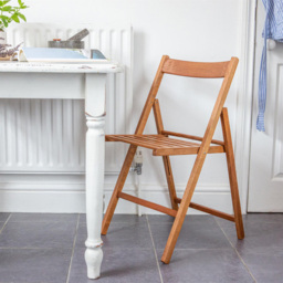 Harbour Housewares Walnut Beech Wood Foldable Chair - Size: Single - Wilko - thumbnail 7