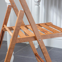 Harbour Housewares Walnut Beech Wood Foldable Chair - Size: Single - Wilko - thumbnail 5